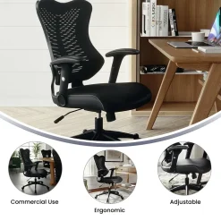 Best Kale Ergonomic Mesh Swivel High Back Executive Office Chair, Black (BLZP806BK) Office Chairs