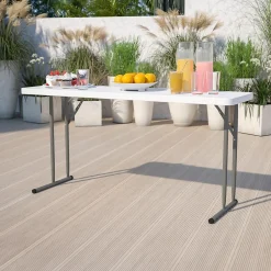 Kathryn Folding Table, 60" x 18", Granite White (RB1860) Folding Tables