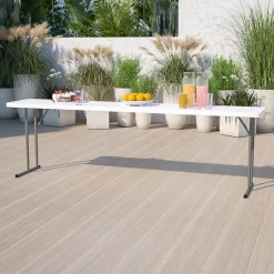 Clearance Kathryn Folding Table, 96" x 18", Granite White (RB1896) Folding Tables