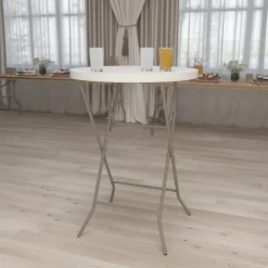 New Kathryn Folding Table, 31.5" x 31.5", Granite White (RB32RBARGW) Folding Tables