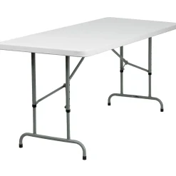 Outlet Kathryn Folding Table, 72" x 30", Granite White (RB3072ADJ) Folding Tables