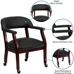 Hot Leather Conference Chair, Black (BZ100LFBKLEA) Office Chairs