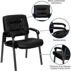 Clearance LeatherSoft Executive Chair, Black (BT-1404-BKGY-GG) Office Chairs