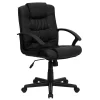 Clearance Lindon LeatherSoft Swivel Mid-Back Task Office Chair, Black (GO937MBKLEA) Office Chairs