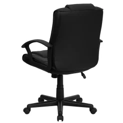 Clearance Lindon LeatherSoft Swivel Mid-Back Task Office Chair, Black (GO937MBKLEA) Office Chairs