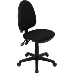 Online Linus Armless Ergonomic Fabric Swivel Mid-Back Multifunction Task Office Chair, Black (WLA654MGBK) Office Chairs