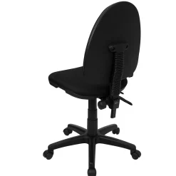 Online Linus Armless Ergonomic Fabric Swivel Mid-Back Multifunction Task Office Chair, Black (WLA654MGBK) Office Chairs