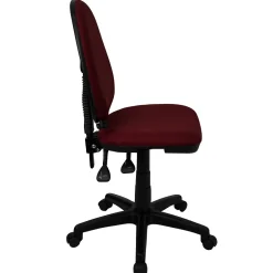 Online Linus Armless Ergonomic Fabric Swivel Mid-Back Multifunction Task Office Chair, Burgundy (WLA654MGBY) Office Chairs