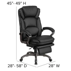 Martin Ergonomic LeatherSoft Swivel High Back Executive Reclining Office Chair, Black (BT90279H) Office Chairs