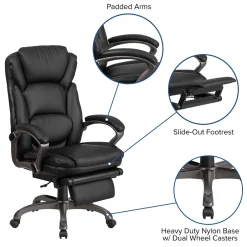 Martin Ergonomic LeatherSoft Swivel High Back Executive Reclining Office Chair, Black (BT90279H) Office Chairs
