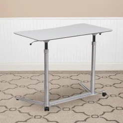 Outlet Merritt 37"W Rectangular Adjustable Standing Computer Desk, Light Gray (NANIP61) Standing Desks