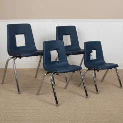 Flash Furniture Mickey Plastic/Steel Student Stacking Chair, Navy, 4/Pack (ADVSSC18NAVY) Folding & Stacking
