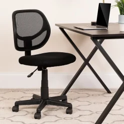 New Neri Armless Ergonomic Mesh Swivel Low Back Task Office Chair, Black (WA3074BK) Office Chairs