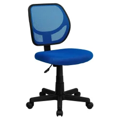 New Neri Armless Ergonomic Mesh Swivel Low Back Task Office Chair, Blue (WA3074BL) Office Chairs