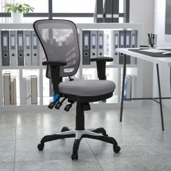 New Nicholas Ergonomic Mesh Swivel Mid-Back Multifunction Executive Office Chair, (HL0001GY) Ergonomic Chairs