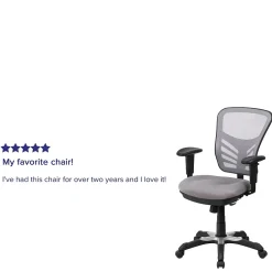New Nicholas Ergonomic Mesh Swivel Mid-Back Multifunction Executive Office Chair, (HL0001GY) Ergonomic Chairs