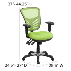 Online Nicholas Ergonomic Mesh Swivel Mid-Back Multifunction Executive Office Chair, (HL0001GN) Ergonomic Chairs