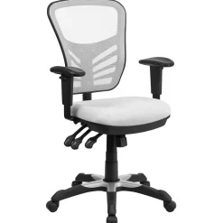 Discount Nicholas Ergonomic Mesh Swivel Mid-Back Multifunction Executive Office Chair, (HL0001WH) Ergonomic Chairs