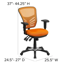 Outlet Nicholas Ergonomic Mesh Swivel Mid-Back Multifunction Executive Office Chair, (HL0001OR) Ergonomic Chairs