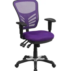 Discount Nicholas Ergonomic Mesh Swivel Mid-Back Multifunction Executive Office Chair, (HL0001PUR) Ergonomic Chairs