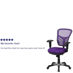 Discount Nicholas Ergonomic Mesh Swivel Mid-Back Multifunction Executive Office Chair, (HL0001PUR) Ergonomic Chairs