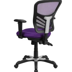 Discount Nicholas Ergonomic Mesh Swivel Mid-Back Multifunction Executive Office Chair, (HL0001PUR) Ergonomic Chairs