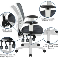 Best Nicholas Ergonomic Mesh Swivel Multifunction Executive Office Chair, (HL0001WHDKGY) Ergonomic Chairs