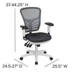 Best Nicholas Ergonomic Mesh Swivel Multifunction Executive Office Chair, (HL0001WHDKGY) Ergonomic Chairs