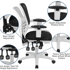 Best Nicholas Ergonomic Mesh Swivel Mid-Back Multifunction Executive Office Chair, (HL0001WHBK) Ergonomic Chairs