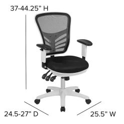 Best Nicholas Ergonomic Mesh Swivel Mid-Back Multifunction Executive Office Chair, (HL0001WHBK) Ergonomic Chairs