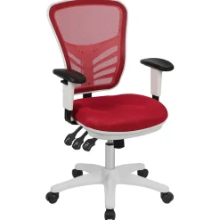 Best Nicholas Ergonomic Mesh Swivel Mid-Back Multifunction Executive Office Chair, (HL0001WHRED) Ergonomic Chairs