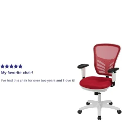 Best Nicholas Ergonomic Mesh Swivel Mid-Back Multifunction Executive Office Chair, (HL0001WHRED) Ergonomic Chairs