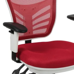 Best Nicholas Ergonomic Mesh Swivel Mid-Back Multifunction Executive Office Chair, (HL0001WHRED) Ergonomic Chairs