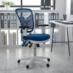 Nicholas Ergonomic Mesh Swivel Mid-Back Multifunction Executive Office Chair, (HL0001WHBLUE) Ergonomic Chairs