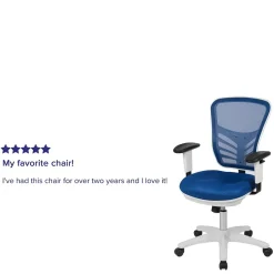 Nicholas Ergonomic Mesh Swivel Mid-Back Multifunction Executive Office Chair, (HL0001WHBLUE) Ergonomic Chairs