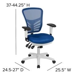 Nicholas Ergonomic Mesh Swivel Mid-Back Multifunction Executive Office Chair, (HL0001WHBLUE) Ergonomic Chairs