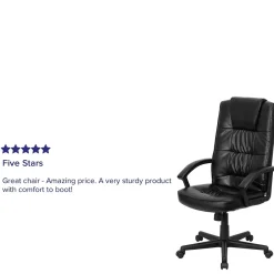 Nora LeatherSoft Swivel High Back Executive Office Chair, Black (GO7102) Office Chairs