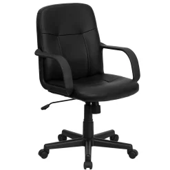 Hot Paulson Vinyl Swivel Mid-Back Executive Office Chair, Black (H8020) Office Chairs