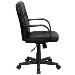 Hot Paulson Vinyl Swivel Mid-Back Executive Office Chair, Black (H8020) Office Chairs