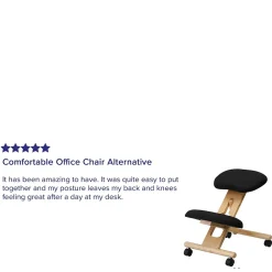 Posey Armless Ergonomic Fabric/Wood Mobile Kneeling Office Chair, Black (WLSB210) Office Chairs