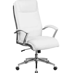Outlet Rebecca LeatherSoft Swivel High Back Executive Office Chair, White (GO2192WH) Office Chairs
