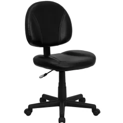 Clearance Ronald Armless Ergonomic LeatherSoft Swivel Mid-Back Task Office Chair, Black (BT688BK) Office Chairs
