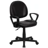 Sale Ronald Ergonomic LeatherSoft Swivel Mid-Back Task Office Chair, Black (BT688BKA) Office Chairs