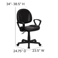 Sale Ronald Ergonomic LeatherSoft Swivel Mid-Back Task Office Chair, Black (BT688BKA) Office Chairs