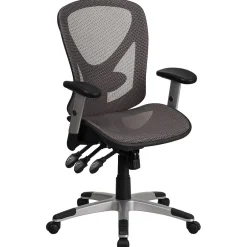 New Sam Ergonomic Mesh Swivel Mid-Back Multifunction Executive Office Chair, Transparent Gray (GOWY1363) Office Chairs