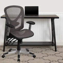New Sam Ergonomic Mesh Swivel Mid-Back Multifunction Executive Office Chair, Transparent Gray (GOWY1363) Office Chairs