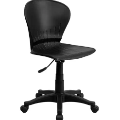 Sorho Armless Plastic Swivel Mid-Back Task Office Chair, Black (RUTA103BK) Office Chairs