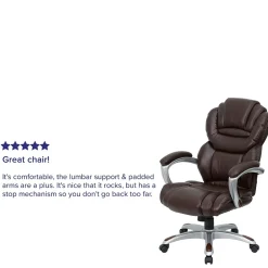 New Stella Ergonomic LeatherSoft Swivel High Back Executive Office Chair, Brown (GO901BN) Office Chairs