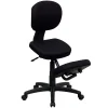 Discount Tatum Armless Ergonomic Fabric Mobile Kneeling Posture Task Office Chair, Black (WL1430) Office Chairs