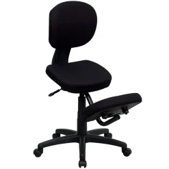 Discount Tatum Armless Ergonomic Fabric Mobile Kneeling Posture Task Office Chair, Black (WL1430) Office Chairs